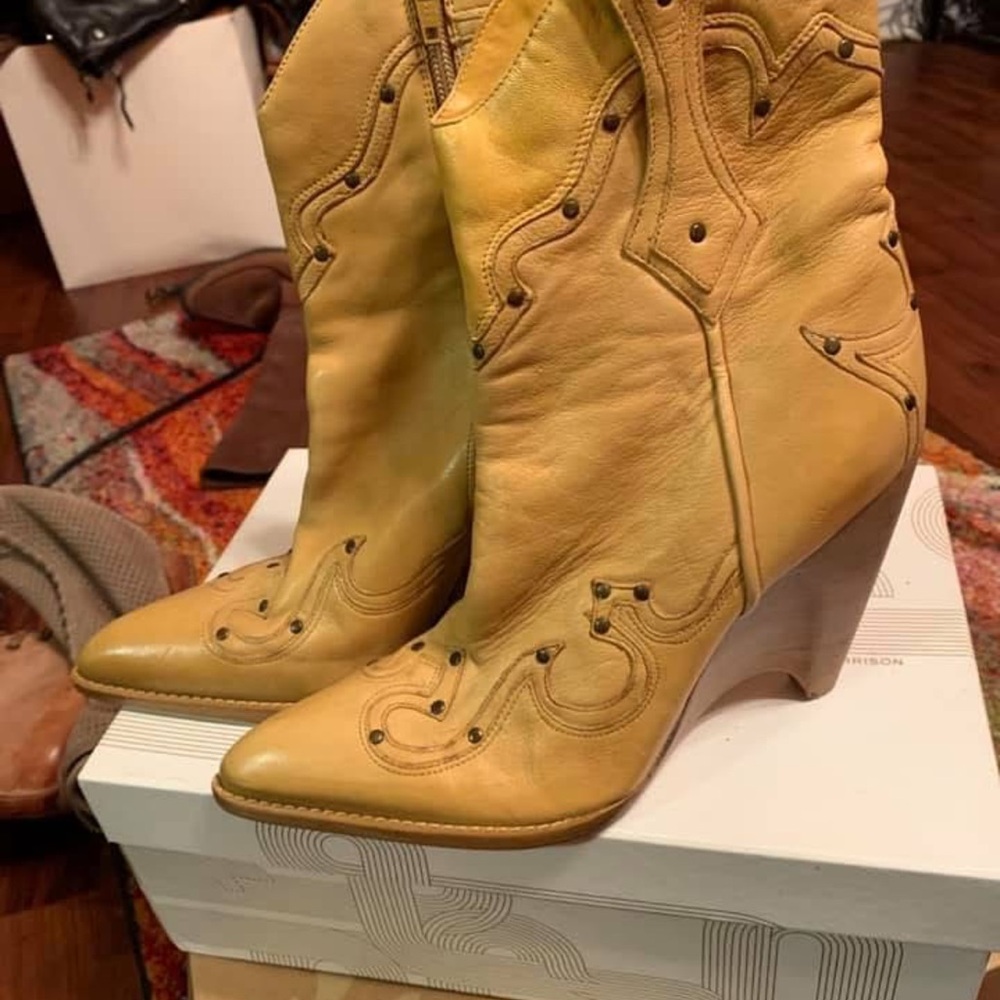BCBG Paris Mustard Heeled Boots